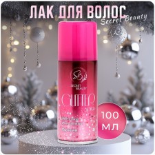 Hair varnish with sparkles, fuchsia, 100 ml