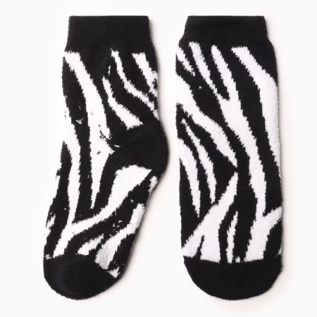 Women's socks "Zebra", black/white color, size 36-40