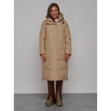 Coat insulated winter female, size 48, color light brown