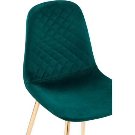 Stol on a metal frame DABL Metal/velor, gold/green 44x52x87 cm-3