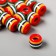 Beads for creativity plastic "Striped cylinder with red" set of 20 pcs 1x1.2x1.2 cm