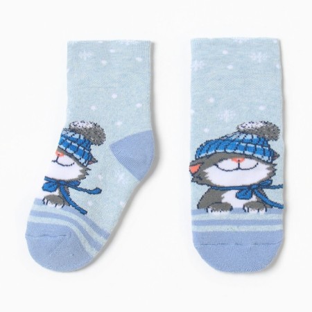 Noski children's terry, the color of light blue melange/blue, size 16-18