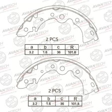 Колодки тормозные барабанные AVANTECH AVS0203