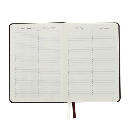 Leduced A5 Diary, 160 sheets, Devente.emblem, firm cover of artificial leather with foam, lies, block 70 g/m2, brown-4