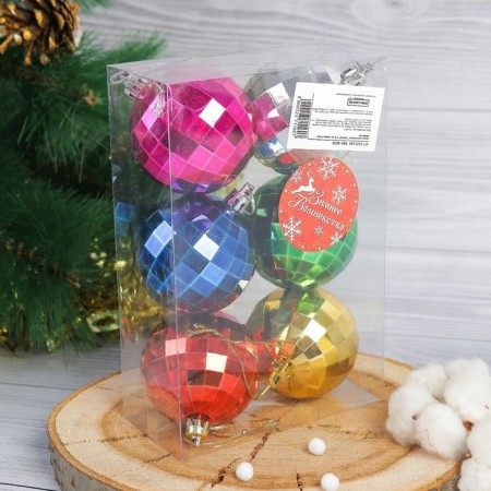 Set of balls plastic D-6 cm, 6 pcs "proxo disco" mix-1