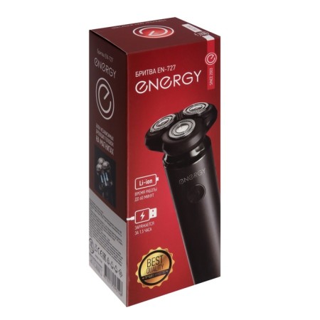 Energy ENERGY EN-727 5 W, rotor, 3 heads, wet shave, from battery, black-9