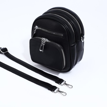 Bag-rug-rug on lightning, 3 outer pockets, long belt, black color-5