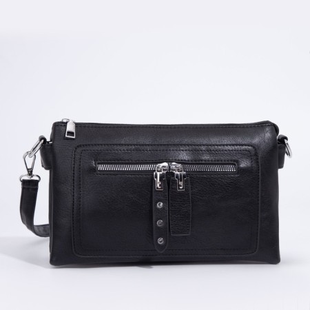 Bag Cross-Bodi with a zipper, black color