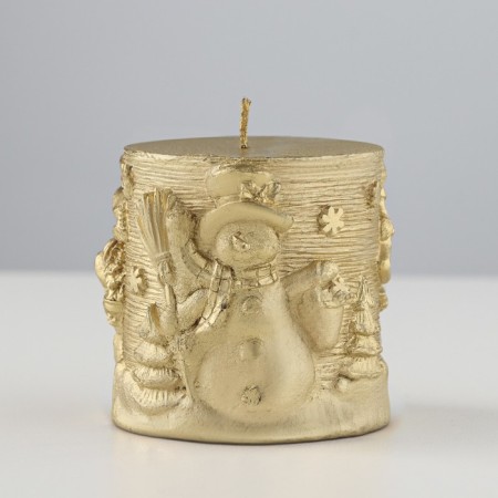 New Year's candle "Snowmen" 6.5x7, golden-1