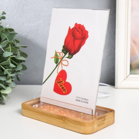Photo frame 13x18 cm with backlight "Glass Orange pebbles" USB 16x9x20 cm-2