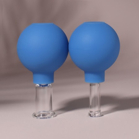A set of vacuum cans for massage, glass, D 1.5/2.4 cm, 2 pcs, color blue-5