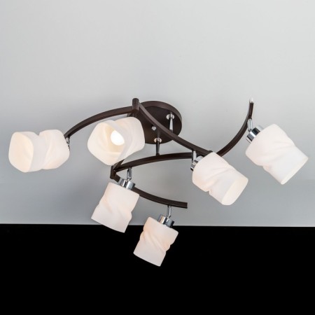 Ceiling chandelier Citilux "Berta" CL126162, 74x74x35 cm, 6x75W, E27, brown color-2
