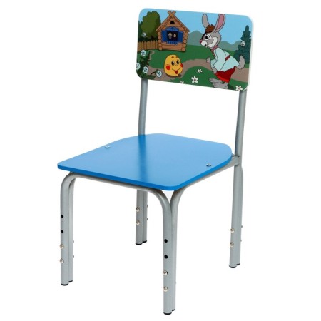 Children's adjustable stool "Kuzya fairy tale kolobok", straight back