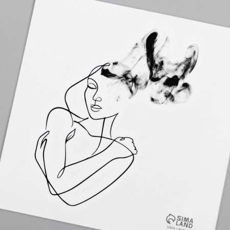 Black body tattoo "Black. Girl" 6x6 cm-5