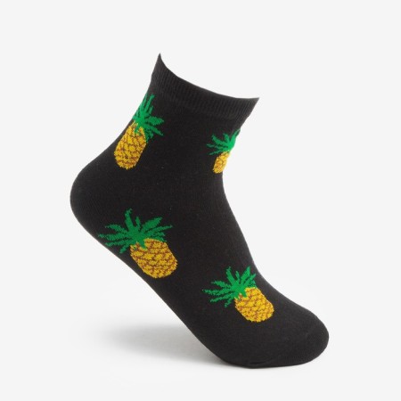 Women's socks "pineapp", black color, size 23-25