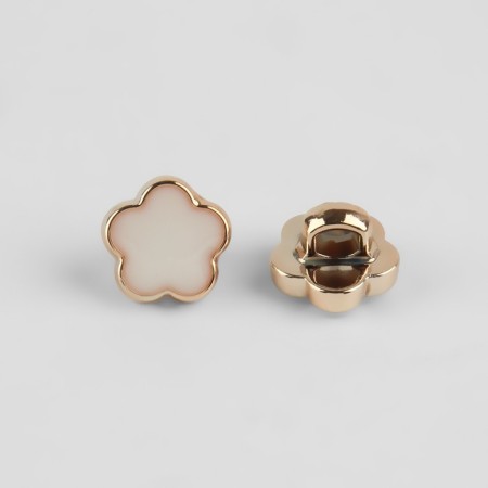 A set of buttons on the leg, d = 10 mm, 10 pcs, white/gold color-2