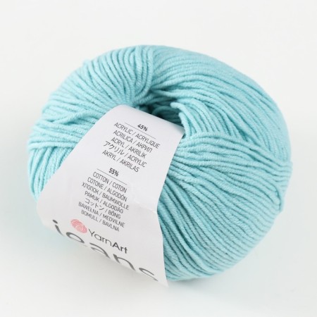 Yarn "Jeans" 55% cotton, 45% acrylic 160m/50g (81 St. Biryuza)-1