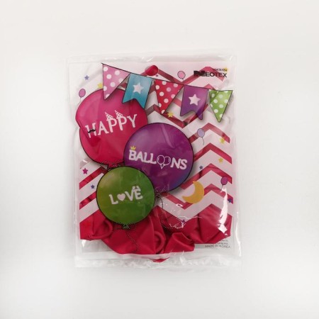 Latex ball 12 ", standard, set 12 pcs., Fuchsia color-1