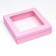 The box is folding, the lid is, pink, with a window 30 x 30 x 8 cm
