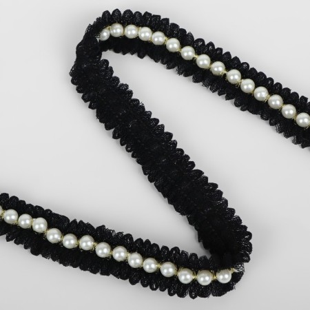 Ryush with beads, 20 mm, 4.5 ± 0.5 m, black/white color-1