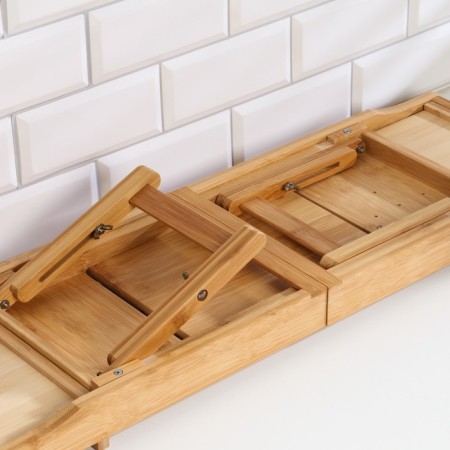 Table-vannitsa for a bath, large, 75 (109) x 23 x 4.5 cm, tree-15