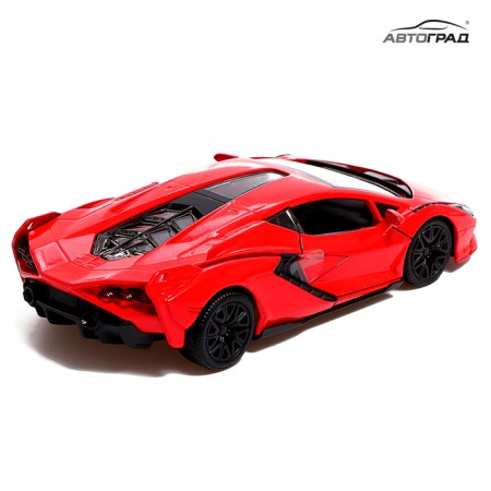 Metal machine Lamborghini Sian FKP 37, 1:32, doors, inertia, red color open-4