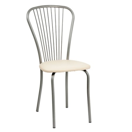 Light-1 chair, silver metallic/milk