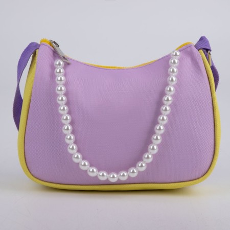 Children's bag, textile, lilac-yellow color 4 cm x 17 cm x 13 cm-5