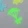 Stick phosphorus plastic "Star with parachute" set of 12 pcs MIX 17x12 cm