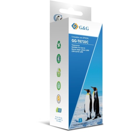 Ink G&G GG-T6732C, for Epson L800/L805/L810/L850, 100ml, blue