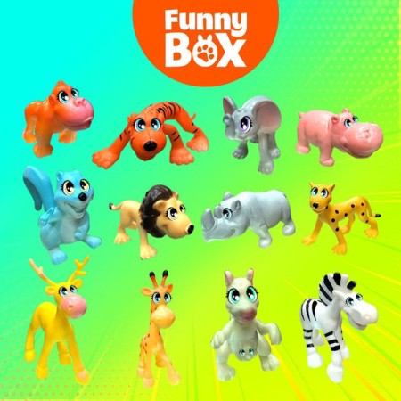 Game set Funny Box "Zoo": card, figure, sheet of stickers-1