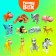Game set Funny Box "Zoo": card, figure, sheet of stickers