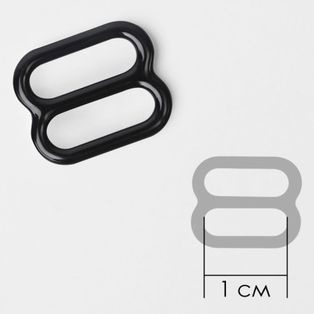 Metal straps: hooks, rings, regulators, 10 mm, black color-1