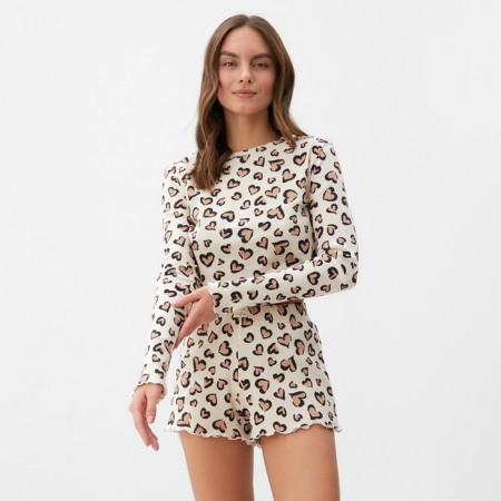 Female pajamas (longshit and shorts) KAFTAN LEO Love Size 52-54-3