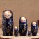 Matryoshka "Chamomile", purple, 5-doll, 19 cm