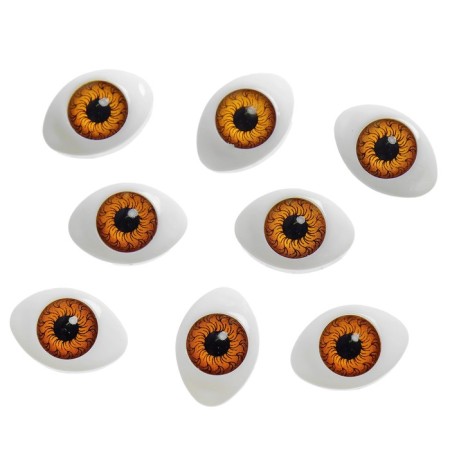 Глаза, набор из 8 шт., размер радужки — 12 мм, цвет карий-1