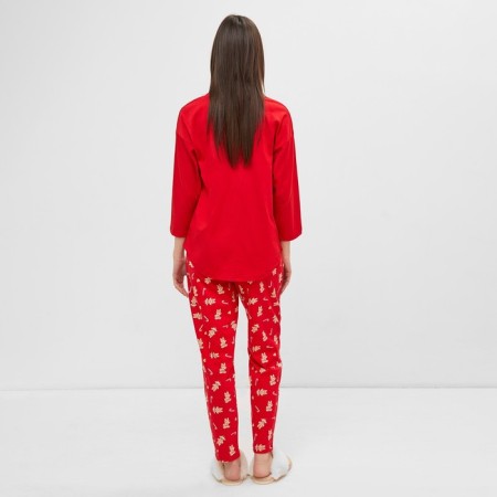 Female home set (jumper/pants), red color, size 52-1