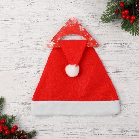 New Year's cap "Red in specking" 28x38 cm, red-1