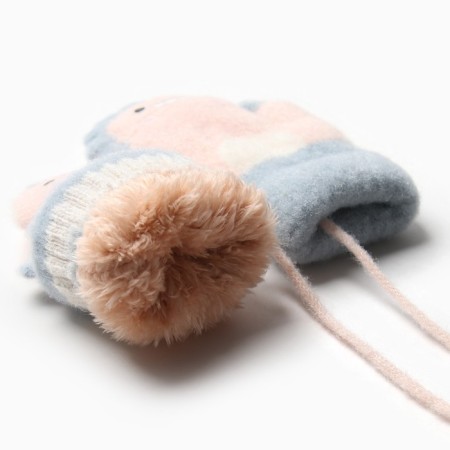 Baby mittens for claim. Mainku minaku dinosaur 13 cm pink-2