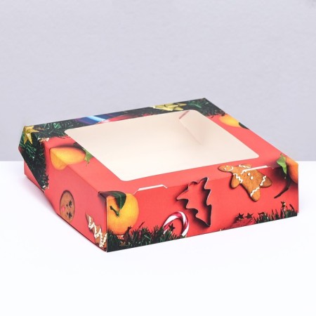 Folding box with the Orange window, 15 x 15 x 4 cm-1