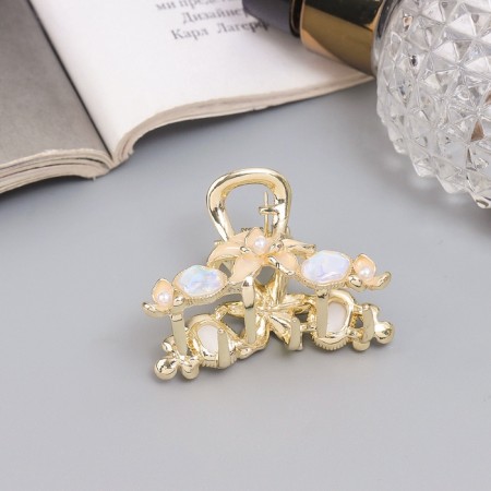 Hair crab "Chloe Galant" flowers, 4 cm, gold-1