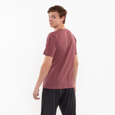 Print T -shirt with print, coffee color, size 48-2