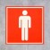 Sticker pointer "Male toilet" 18 × 18 cm, red color