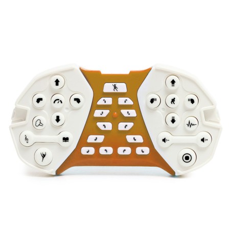 Hunter robot, radio -controlled, light and sound effects, works on the battery, color orange color-6