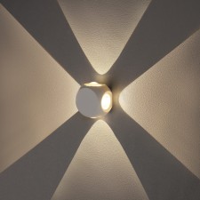 Facade lamp “Cube”, FSD-014, 4 W, 3000K, 2 rays, IP65, 220 V, metal, white