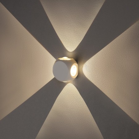 Facade lamp “Cube”, FSD-014, 4 W, 3000K, 2 rays, IP65, 220 V, metal, white