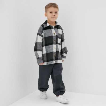 Children's shirt kaftan insulated, gray color, size 30 (98-104 cm)-1
