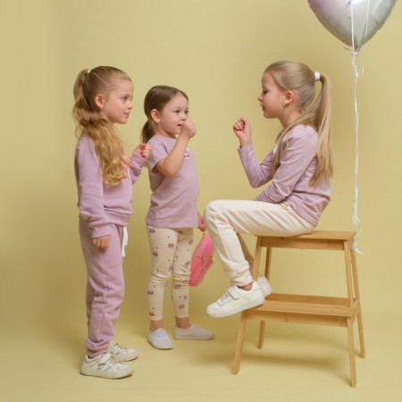 Children's T -shirt with DL. hands. KAFTAN "Dream" R.34 (122-128), purple-6