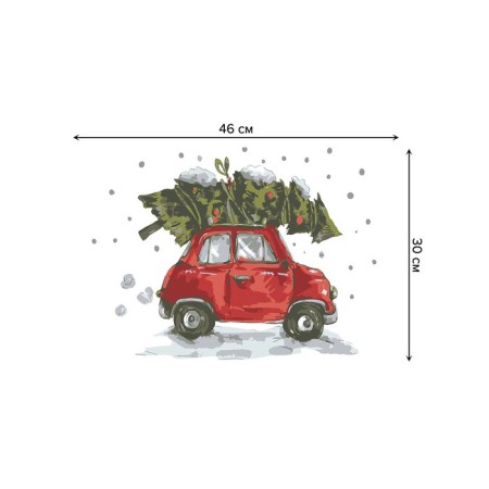 A set of napkins for setting the table “The Christmas tree is in a hurry to celebrate”, rectangular, rounded edges, size 30x46 cm, 4 pcs-2