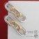 Earrings Metal "Chain" narrow link, small, silver-golden color